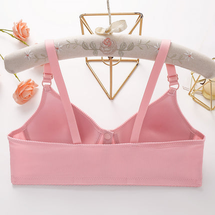 Cross-Border Middle-Aged Mother's Front Snap Vest-Style Bra Push-Up Without Rims Thin Underwear Beautiful Back Bra for Women
