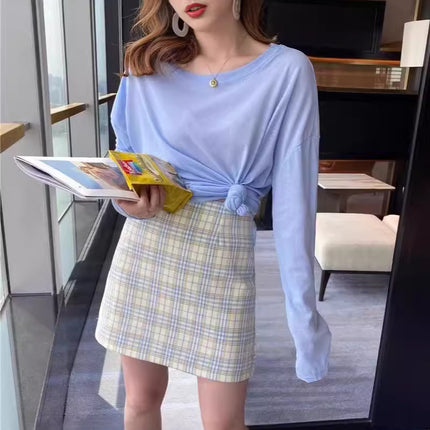 Wholesale T-Shirt for Women 2025 New Short-Sleeved Popular Summer Right Shoulder Ice Silk Mesh Top Slightly See-Through Facial Mask Bottoming Shirt