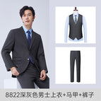 8822 dark gray Men's Top Vest Pants / S