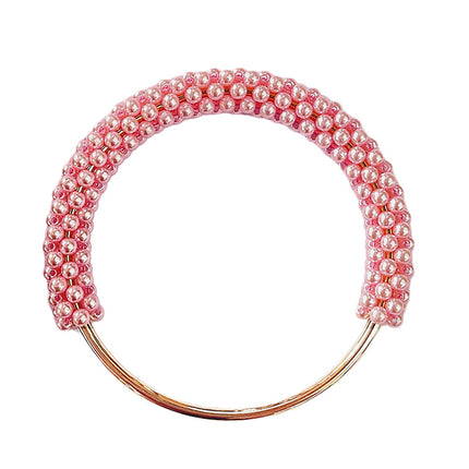 High-End Pearl Handle Bag Accessories Woven Handle Ring Pearl Iron Ring Ring Handmade Bag Handle Ring Handle