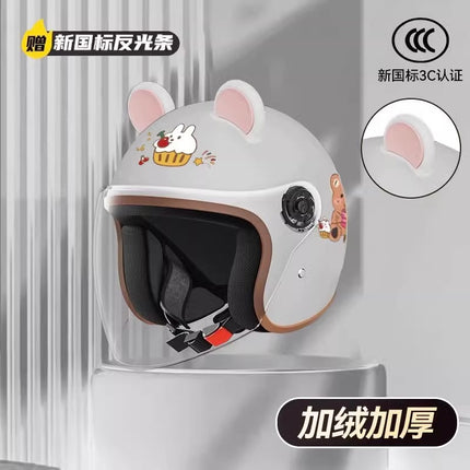 helmet 3c certification electric car men and women four seasons universal battery motorcycle safety helmet winter warm half helmet