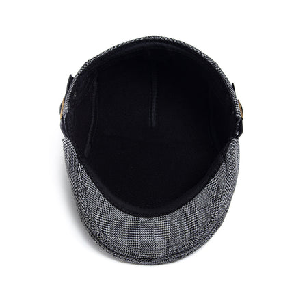 High-grade wool and woolen forward painter hat men's autumn and winter beret retro middle-aged and old peaked cap thick