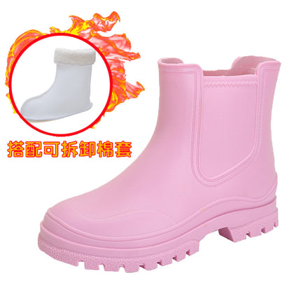 Cross-border women's new water shoes plastic waterproof shoes outdoor work rain shoes light non-slip rubber shoes kitchen overshoes