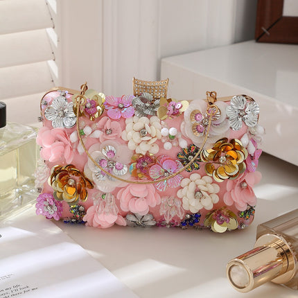 Cross-Border Hot-Selling Floral Handbag, Stylish Evening Bag, Versatile Floral Tote Bag, Can Be Worn Cross-Body, Exquisite Princess Diana Bag