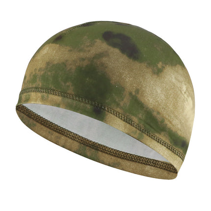 Camouflage ice silk riding cap summer men's motorcycle helmet headgear sunscreen breathable windproof helmet lining cross-border