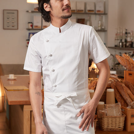 Chef Yibang Chef Work Clothes Short-Sleeved Men's Summer High-End New Catering Hotel Baking Cake Kitchen Chef Clothes