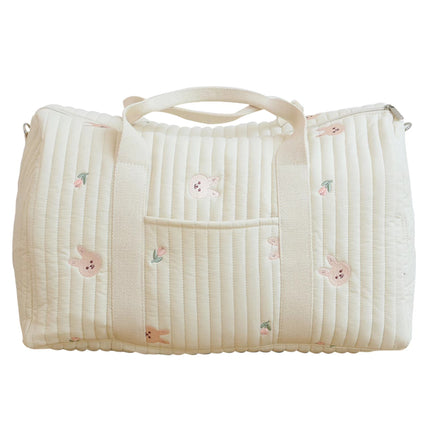 Ins New Style Embroidered Travel Bag Large Capacity Duffel Bag Lightweight Storage Portable Crossbody Bag Boston Bag