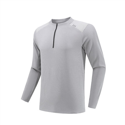 Lulu Men's Half Zipper Long-sleeved Shirt Sports Outdoor Quick-drying Clothes Running Fitness Trainer Clothes Riding Clothes Casual Sweater