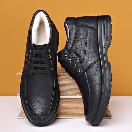 Wholesale [First Layer Cowhide] Cotton Shoes Men's Winter Plus Velvet Wool Dad Boots Casual High-Top Shoes Anti-Ski Boots