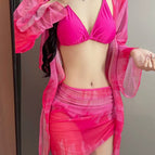 7080 rose red (four-piece bikini set) / free size (wholesale shoot this link)