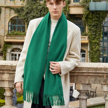 Wool Scarf Autumn and Winter Korean Style Men's Scarf Pure Color New Versatile Cashmere Scarf Women's Winter Warmth