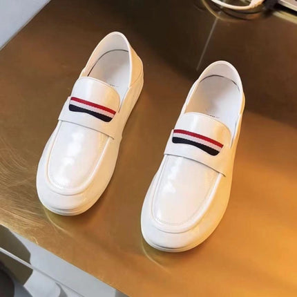 Doug Shoes Men's Breathable Casual Leather Shoes Gright Autumn New Leather Lazy Slip-on Loafers Men's Trendy