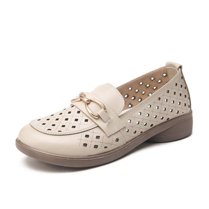 Mom's Shoes for Middle-Aged and Elderly Women, Summer 2026 New Style, Soft-Soled Leather Shoes, Breathable Non-Slip Sandals