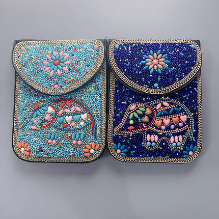 Bohemian Women's Mobile Phone Bag Xinjiang Inner Mongolia Yunnan Tourist Souvenirs Retro Heavy Industry Rice Bead Shoulder Bag