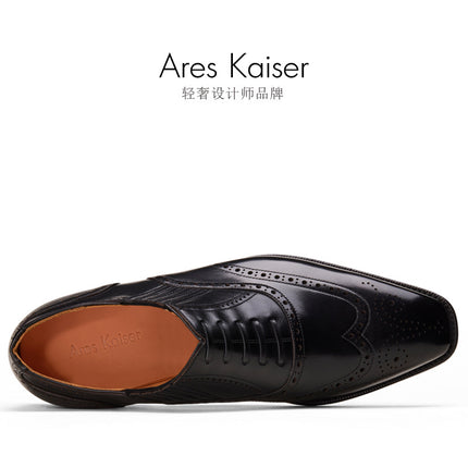 H52101 [Dropshipping] Lazy Oxford Shoes with Carved Pattern for Men, Business Formal Shoes, No-Tie Wedding Shoes