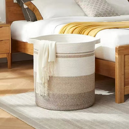Cotton Rope Woven Laundry Basket 40x46 / Panier Linge Corde Coton Tressé