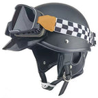 New national standard 3c helmet + original brim + high-end goggles + black and white checkered scarf / Yahei