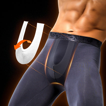 Bullet-type separation scrotum support long johns wear-free underwear leggings warm pants cotton pants men's thin underpants autumn and winter