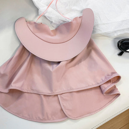 2025 new sunscreen mask women's face cover UV protection neck hat one-piece ice silk riding sunshade mask