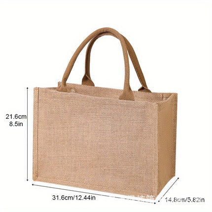 New Handheld Open Storage Bag Jute Women's Tote Bag