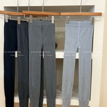 1200D Japanese Cashmere Thermal Leggings with Fleece, Thickened High-Waisted Tummy Control and Butt-Lifting Cotton Ribbed Slimming Pants