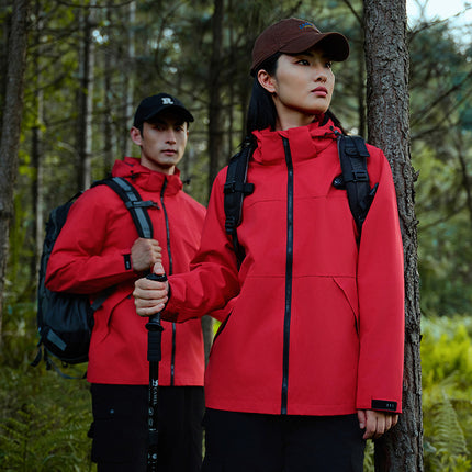 Removable Cap Waterproof Windproof Group Jacket Tooling Outdoor Hard Shell Rushwork Custom Work Clothes for Men and Women Autumn and Winter