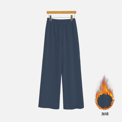 Chenille Thickened Floor Trousers Autumn and Winter High Waist Draped Corduroy Wide Leg Pants 100.00kg Knitted Pants Loose