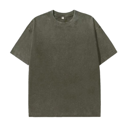 Digital direct spray washing cotton short sleeve custom retro distressed men's and women's class clothes work clothes custom