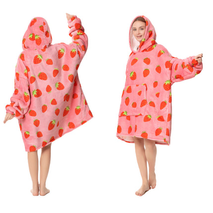 Amazon's New Hooded Adult Cold-Proof Clothing for Couples to Wear Outside Home Clothes Cross-Border Same Style Flannel Nightgown