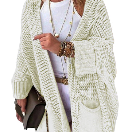 Foreign Trade Cross-border Europe and America Amazon temu Factory Sweater Women's Knitted Clear Color Long Sleeve Cardigan Jacket Fashion Autumn and Winter