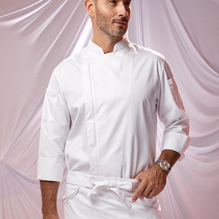 Zhenyao Chef Uniform Long-Sleeved Zipper Style Autumn and Winter Clothing Restaurant Hotel Chef Work Clothes Cotton Blend Professional New Style