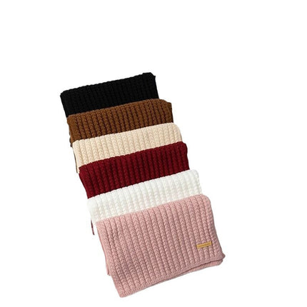 Scarf Women's Autumn and Winter Atmosphere New Korean Style Western Style Knitted Couple Warm Thickened Cold-proof Scarf Men's Wholesale