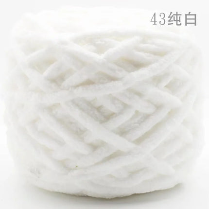 Factory wholesale 100g thick ice strip wool single-strand woven wool ball hook crochet slippers thread self-woven wool ball