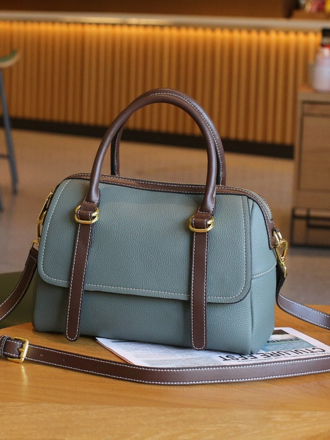 Cowhide Handbag 2025 New Shoulder Crossbody Bag Boston Pillow Bag Large Capacity Commuter Women's Bag High-End