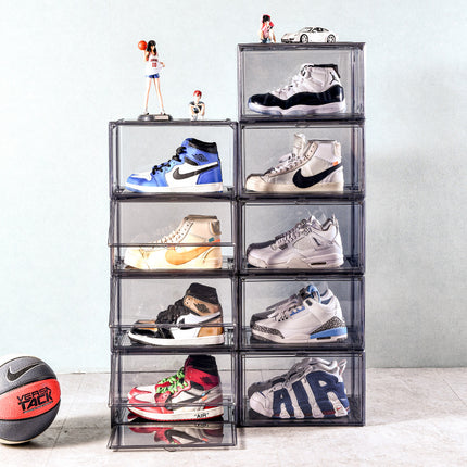 Folding Transparent Visible Side Door Extra-large Shoe Box Stacked Magnetic Absorbing High Permeability Shoe Rack Sports Shoe Display Shoe Wall