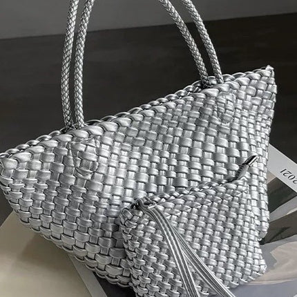 PU Woven Bucket Bag / Sac Seau Tressé PU