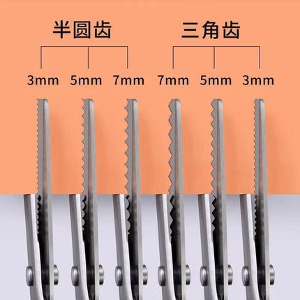 Handmade DIY Triangle Sawtooth Hair Cutter Tailor Scissors Handmade Lace Cutter Wave Cut Lace Household Scissors