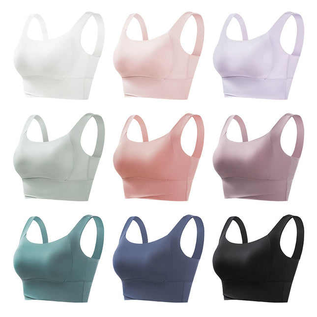 Sports Underwear Women's Fitness Running Shockproof Yoga Beauty Vest plus size No Steel Ring Anti-sagging Push-up Sports Bra
