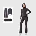Hooded flared graphite gray suit / 2/S