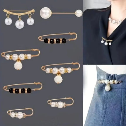Imitation Pearl Pin suit Pants Waist Tight Artifact Pin Fixed Clothes Waist Change Small Artifact Anti-running Light Accessories