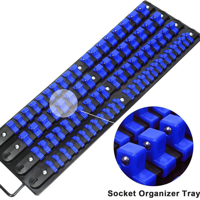 Cross-border new 80-piece sleeve rack new handle sleeve storage rack 1/4 3/8 1/2 sleeve rack