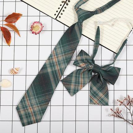 Japanese Plaid JK Tie Tie Set Women's College Style Graduation Photo Free Accessories Korean Style Bow Mariners Suit