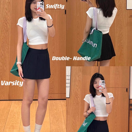 Lulu Same Varsity Women Organ Pleated High Waist Tennis Skirt Quick-drying Wick Pleated Skirt Outdoor Sports