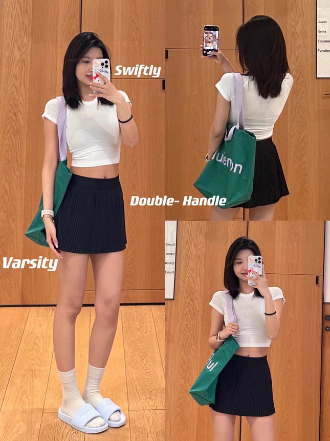 Lulu Same Varsity Women Organ Pleated High Waist Tennis Skirt Quick-drying Wick Pleated Skirt Outdoor Sports