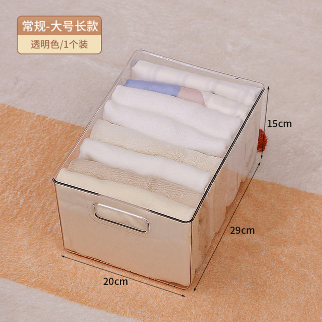 Baby Clothes Storage Box Home Wardrobe Drawer-Type Transparent Kidsren's Baby Cotton Pants Layered Organizer Storage Box