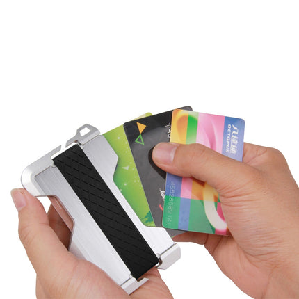 Dango Metal Card Holder Rfid Anti-Theft Genuine Leather Wallet Edc Multi-Functional Stainless Steel Card Holder Aluminum Alloy Card Holder