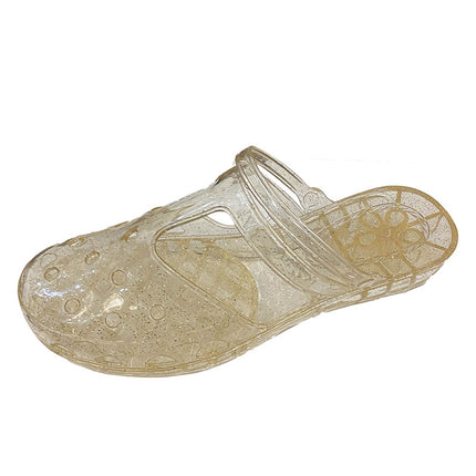 Princess Transparent Slippers Women's Outer Wear Summer New Hollow Flat Baotou Sandals and Slippers Bath Plastic Shoes