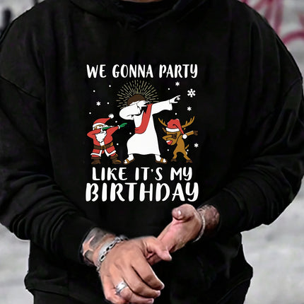 Cross-Border Trendy Casual Hooded Sweatshirt Christmas Theme Printed Hoodie European and American Style Long Sleeves