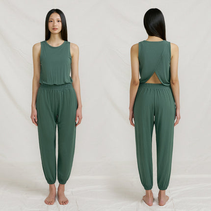 25 New Autumn Sports Yoga Wear Jumpsuit for Women, Sleeveless, Beautiful Back, Slit, Loose, Casual, Pilates Fitness for Women