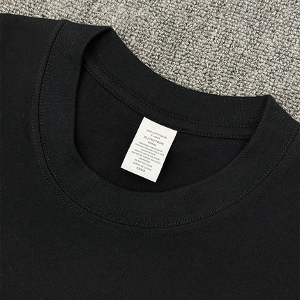 Loose Casual Kobe-Style Trendy Short-Sleeve High-Street Retro Heavyweight Pure Cotton Solid Color T-Shirt with Direct Spray Print by a Trendy Brand